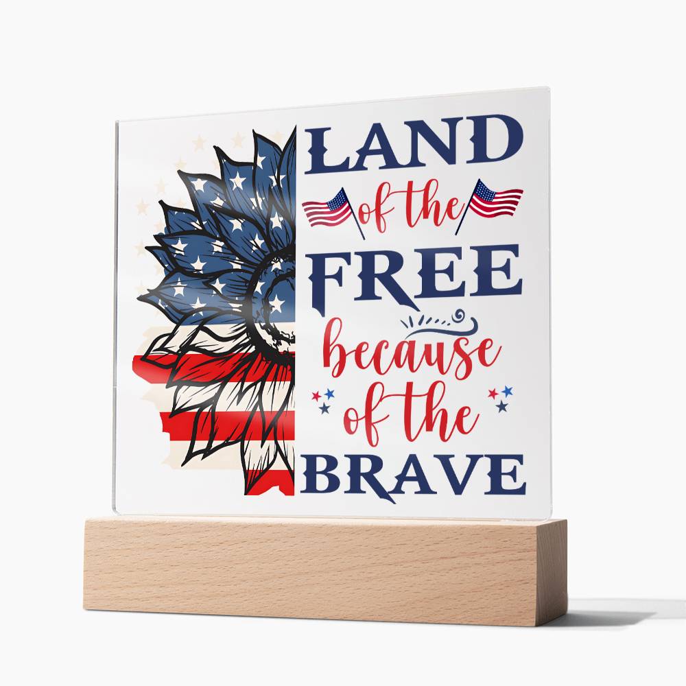 July 4th | Land of the Free - Square Acrylic Plaque