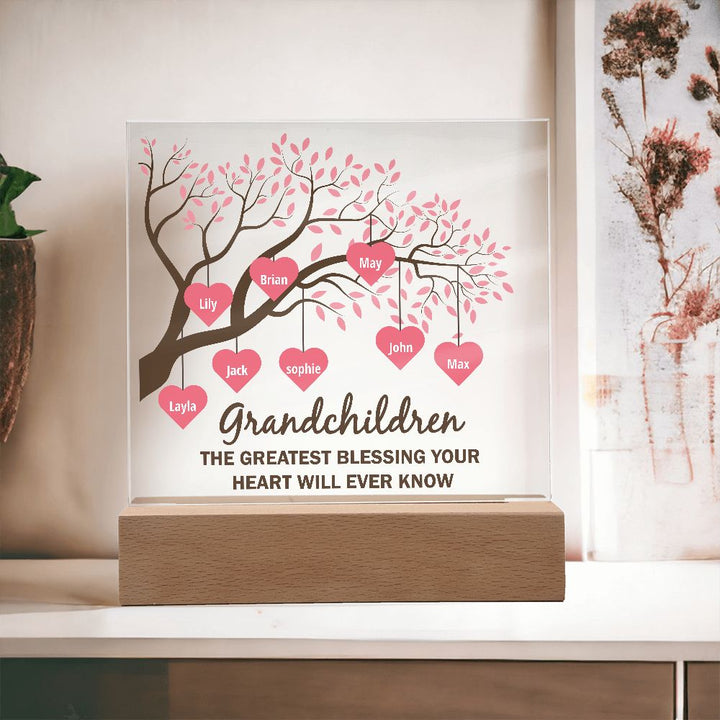 Grandchildren the greatest blessing your heart will ever know - Square Acrylic Plaque