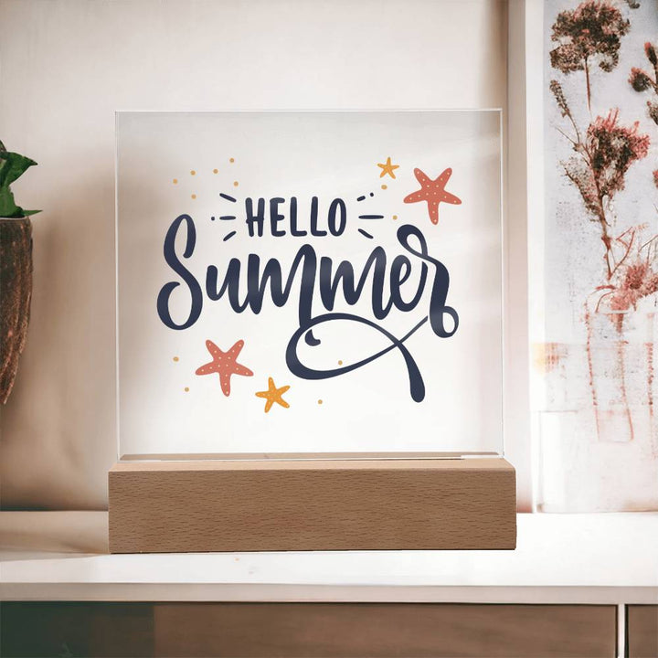 Hello Summer! - Square Acrylic Plaque