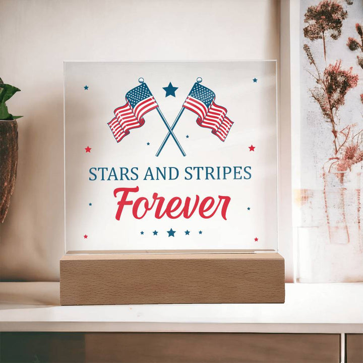 July 4th | Stars and Stripes Forever - Square Acrylic Plaque