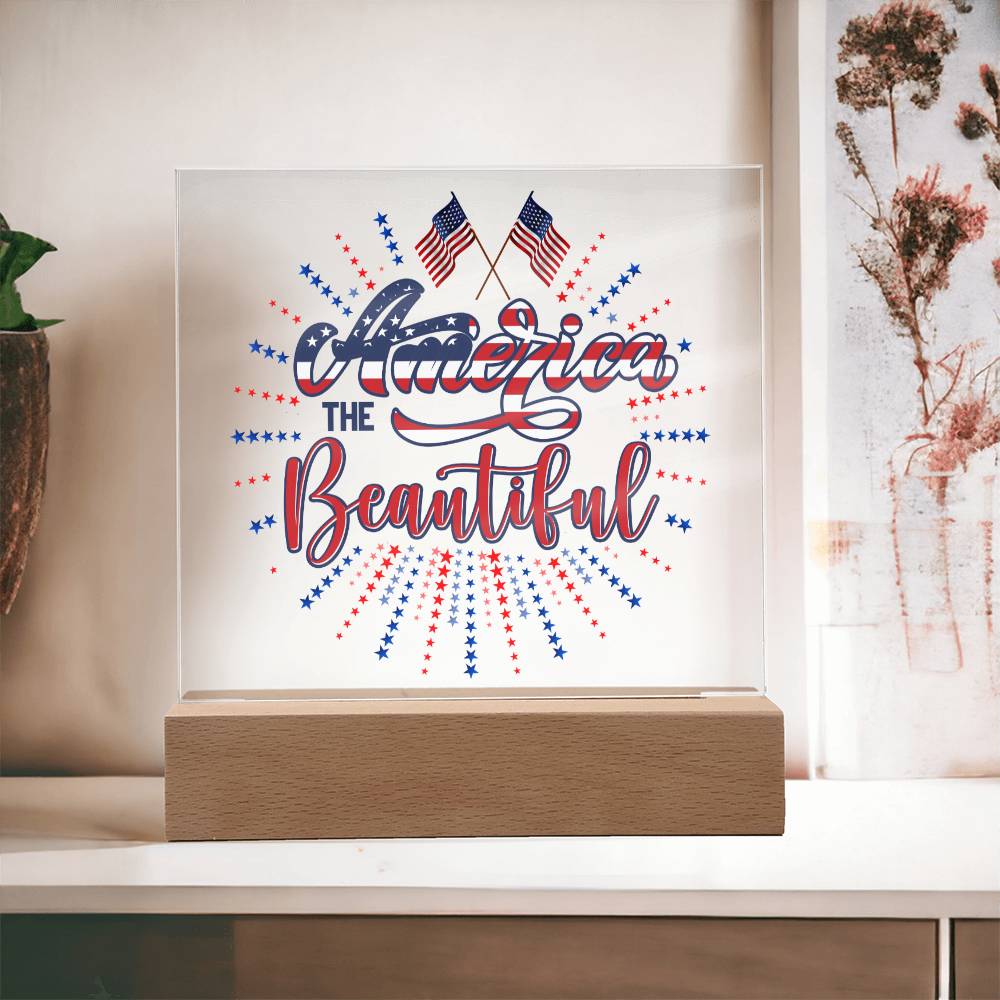 July 4th | America The Beautiful - Square Acrylic Plaque