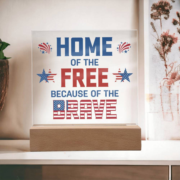 July 4th | Home of the Free - Square Acrylic Plaque