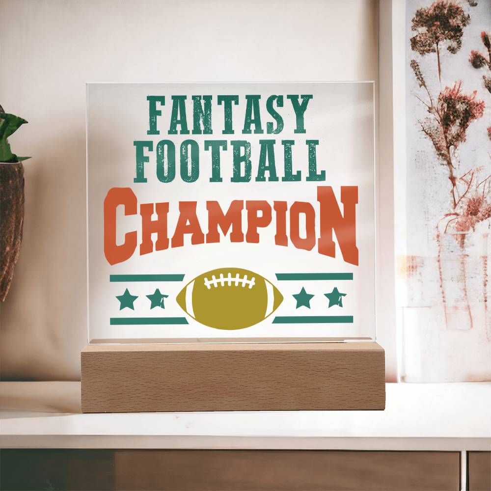 Fantasy Football Champion - Square Acrylic Plaque