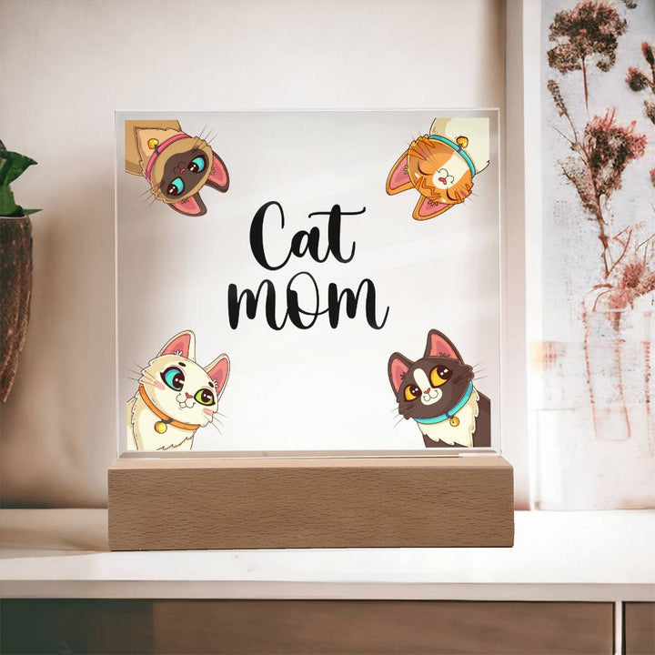 Cat Mom - Square Acrylic Plaque