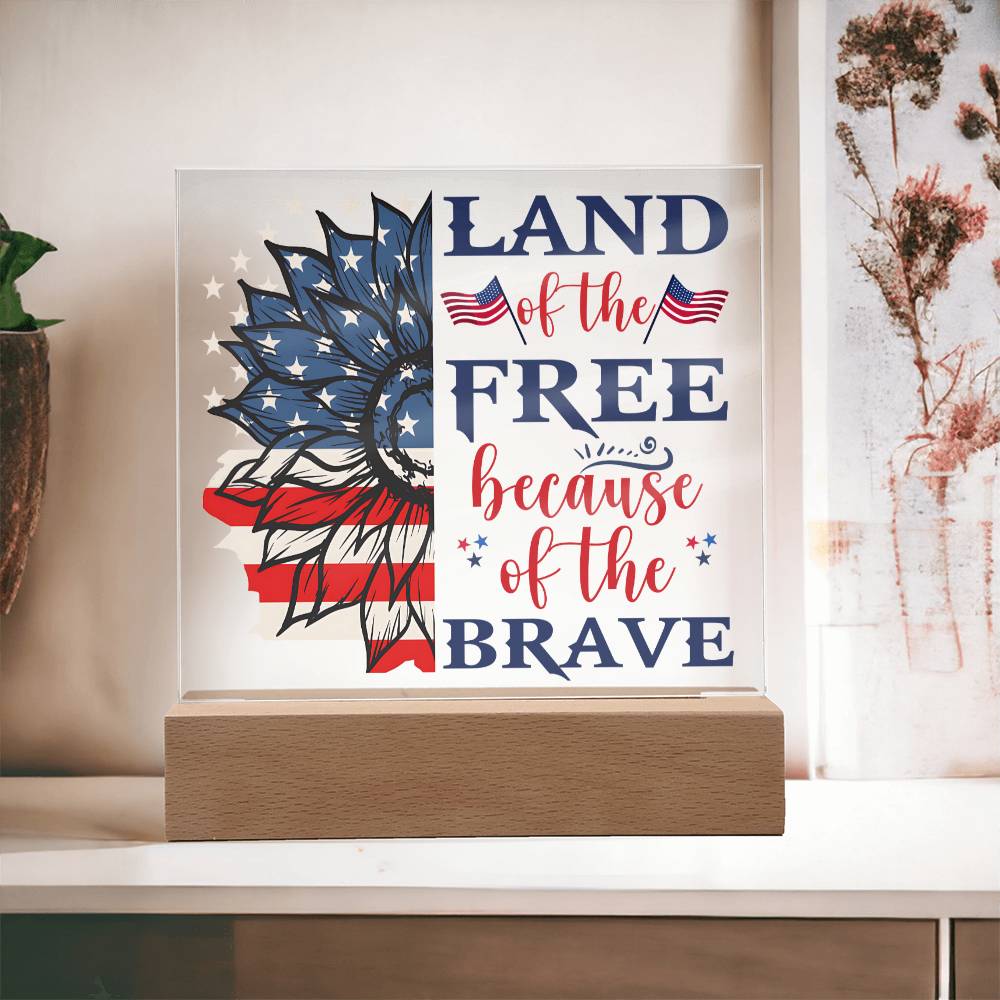 July 4th | Land of the Free - Square Acrylic Plaque