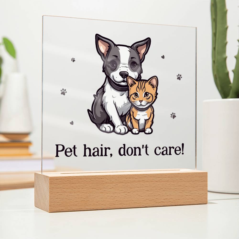 Pet Hair, Don't Care! - Square Acrylic Plaque