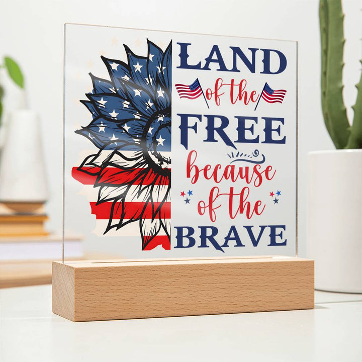 July 4th | Land of the Free - Square Acrylic Plaque