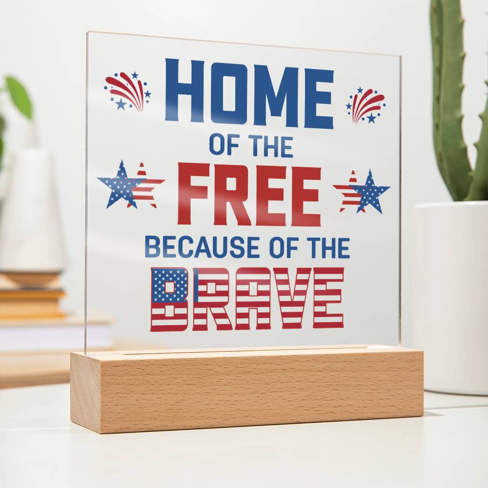 July 4th | Home of the Free - Square Acrylic Plaque