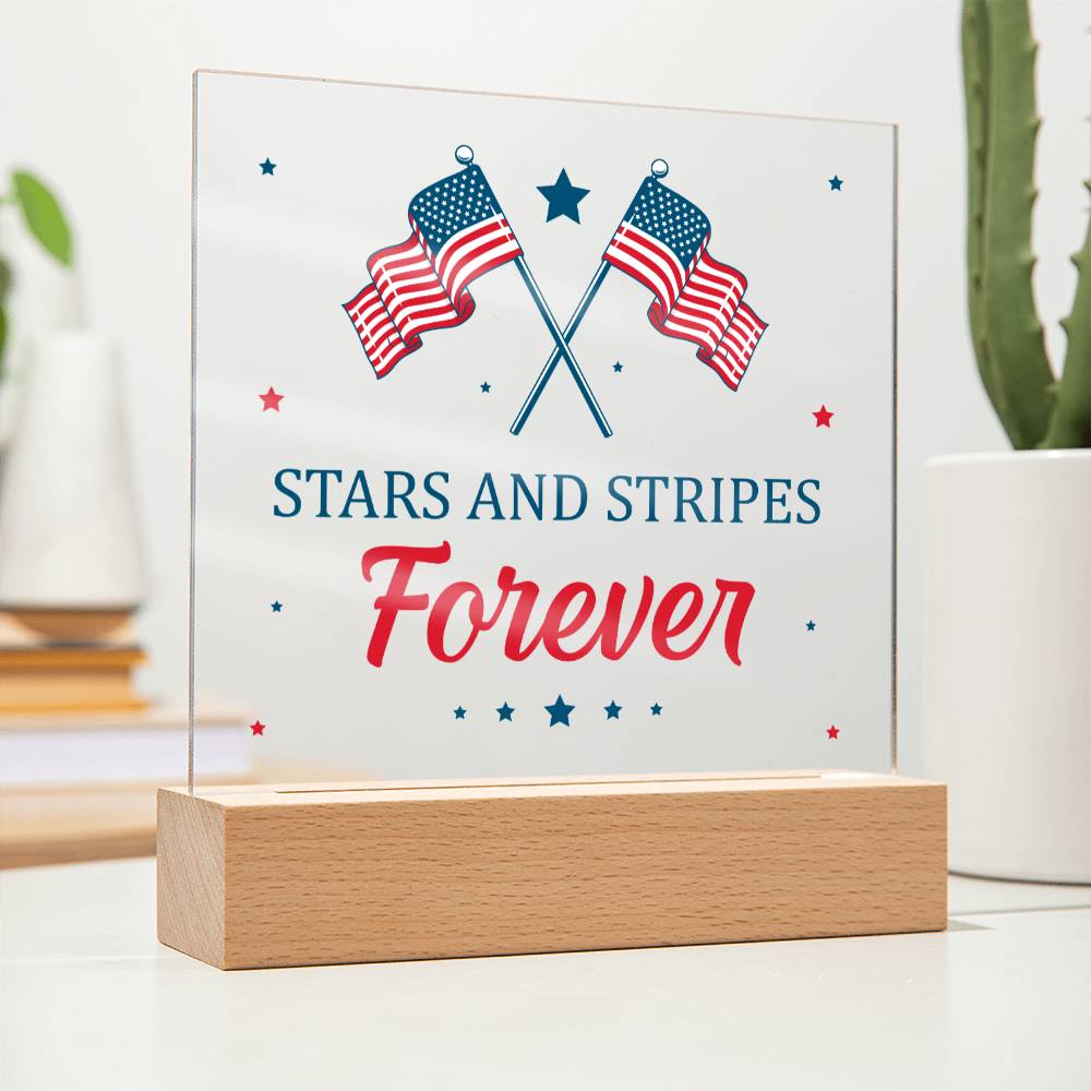 July 4th | Stars and Stripes Forever - Square Acrylic Plaque