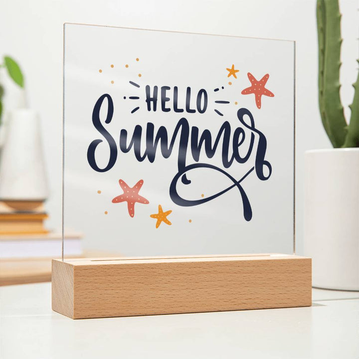 Hello Summer! - Square Acrylic Plaque