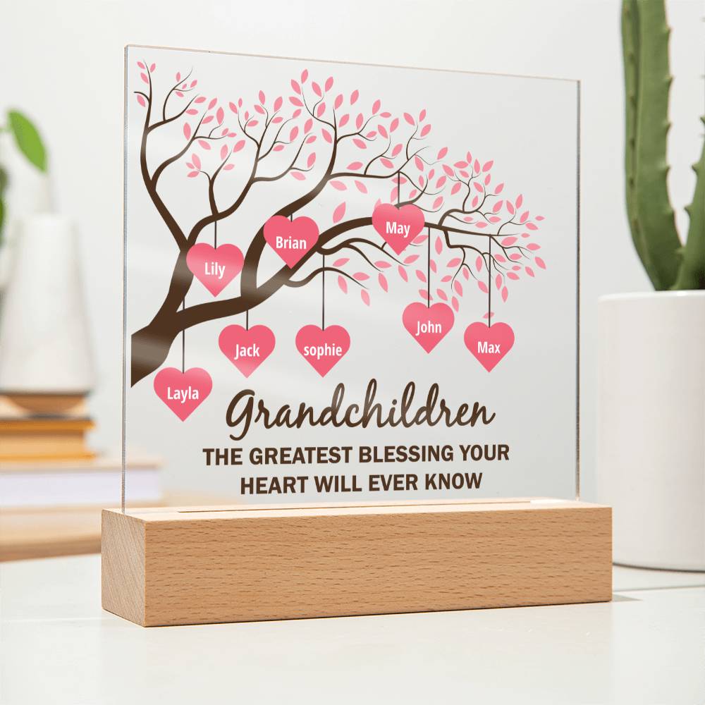 Grandchildren | The Greatest blessing your Heart will ever know - Square Acrylic Plaque