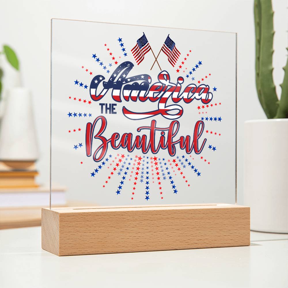 July 4th | America The Beautiful - Square Acrylic Plaque