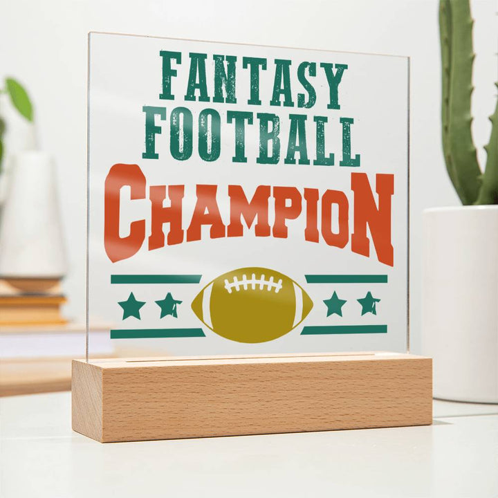 Fantasy Football Champion - Square Acrylic Plaque