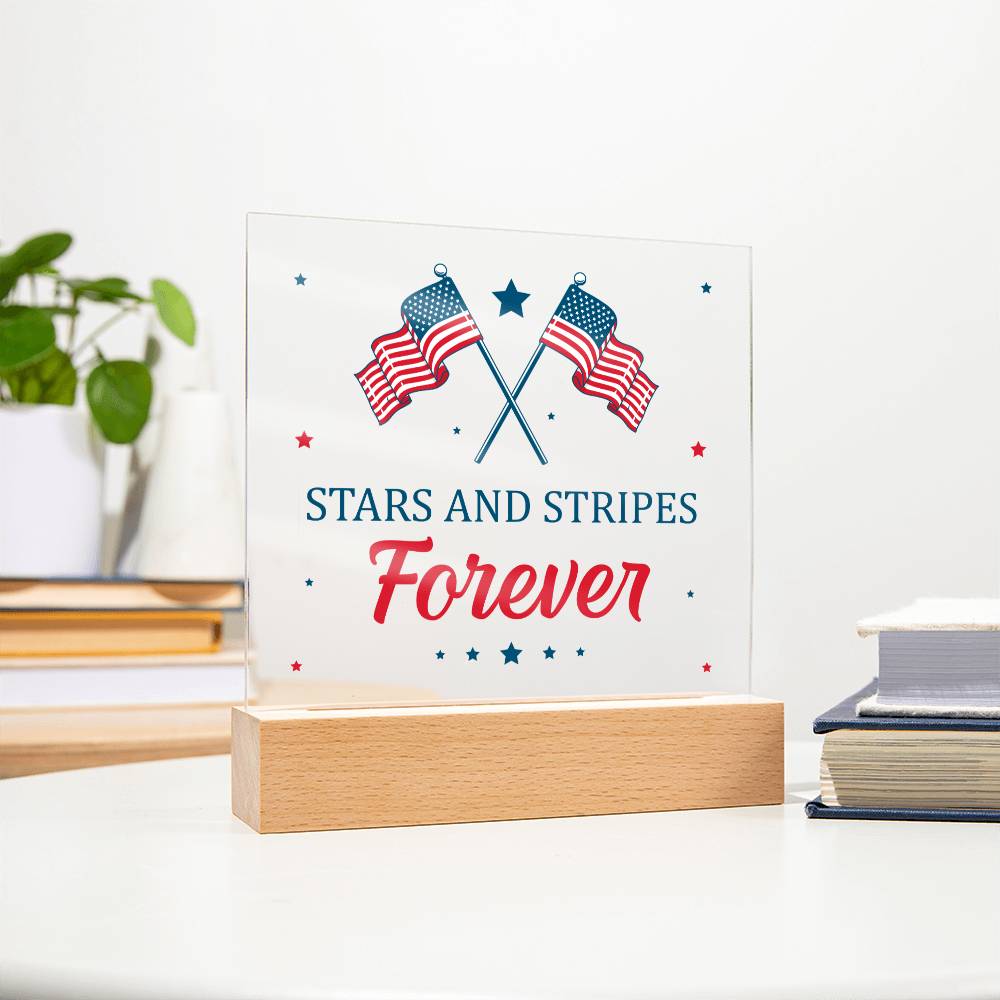 July 4th | Stars and Stripes Forever - Square Acrylic Plaque