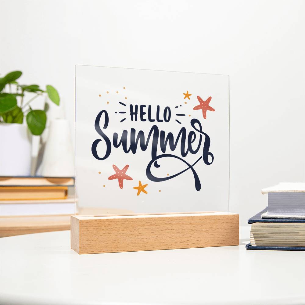 Hello Summer! - Square Acrylic Plaque