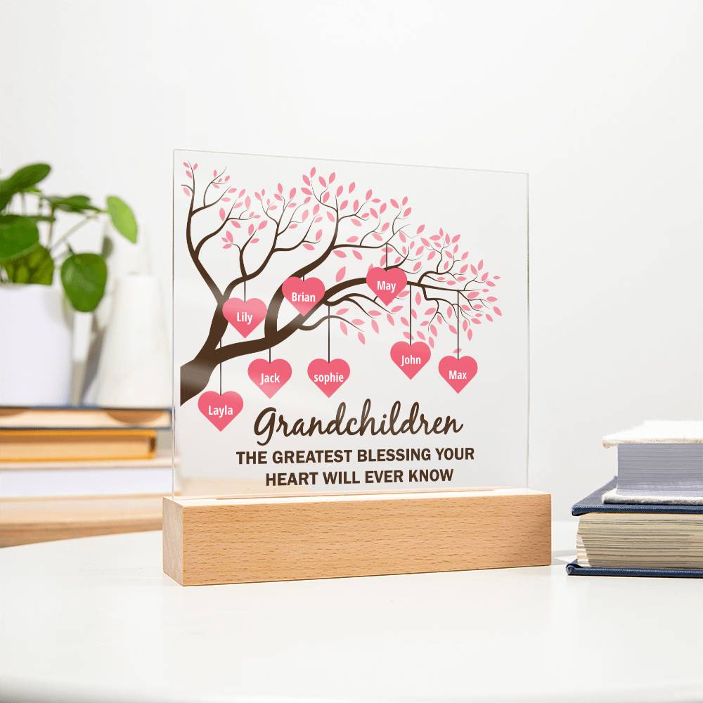 Grandchildren | The Greatest blessing your Heart will ever know - Square Acrylic Plaque