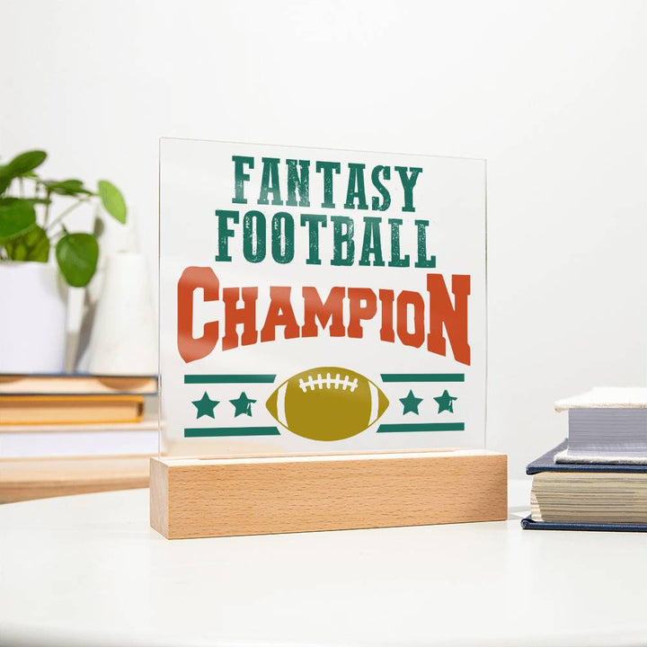 Fantasy Football Champion - Square Acrylic Plaque