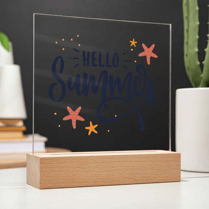 Hello Summer! - Square Acrylic Plaque