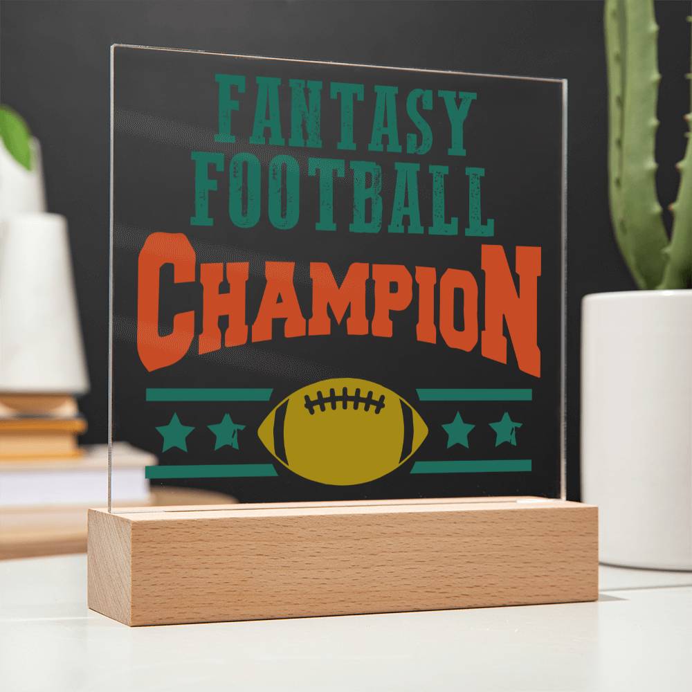 Fantasy Football Champion - Square Acrylic Plaque