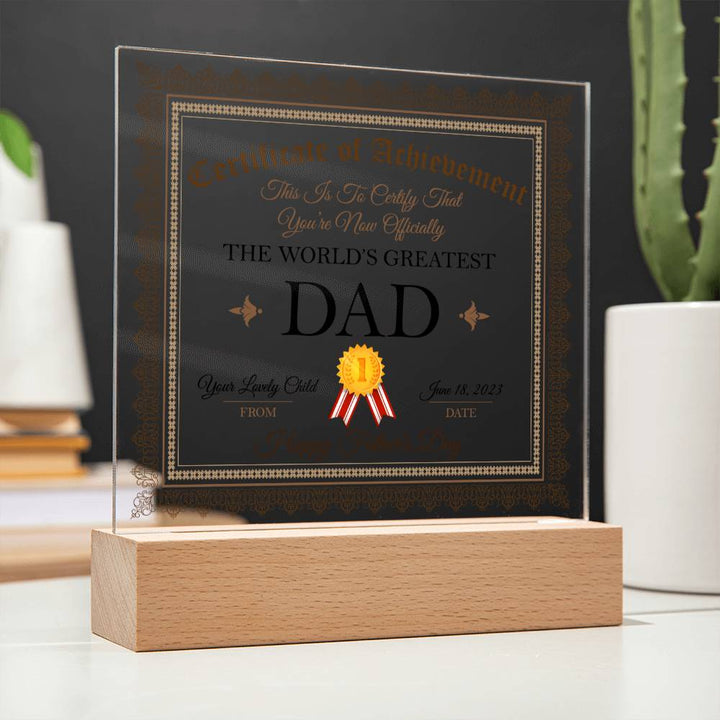 Happy Father's Day | The World's Greatest Dad - Square Acrylic Plaque