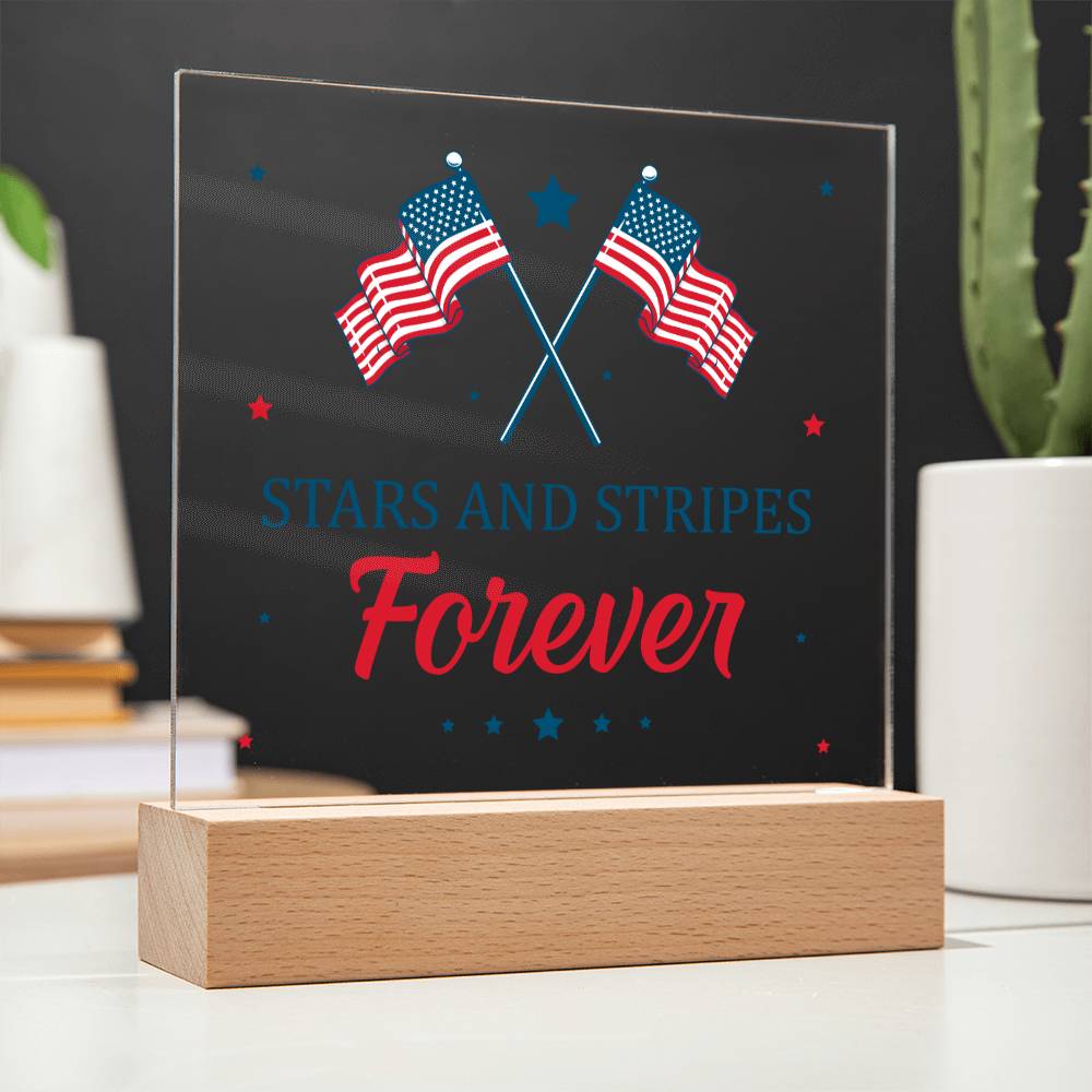 July 4th | Stars and Stripes Forever - Square Acrylic Plaque