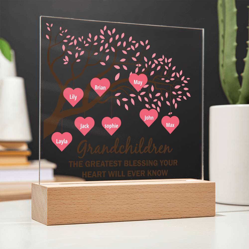 Grandchildren | The Greatest blessing your Heart will ever know - Square Acrylic Plaque