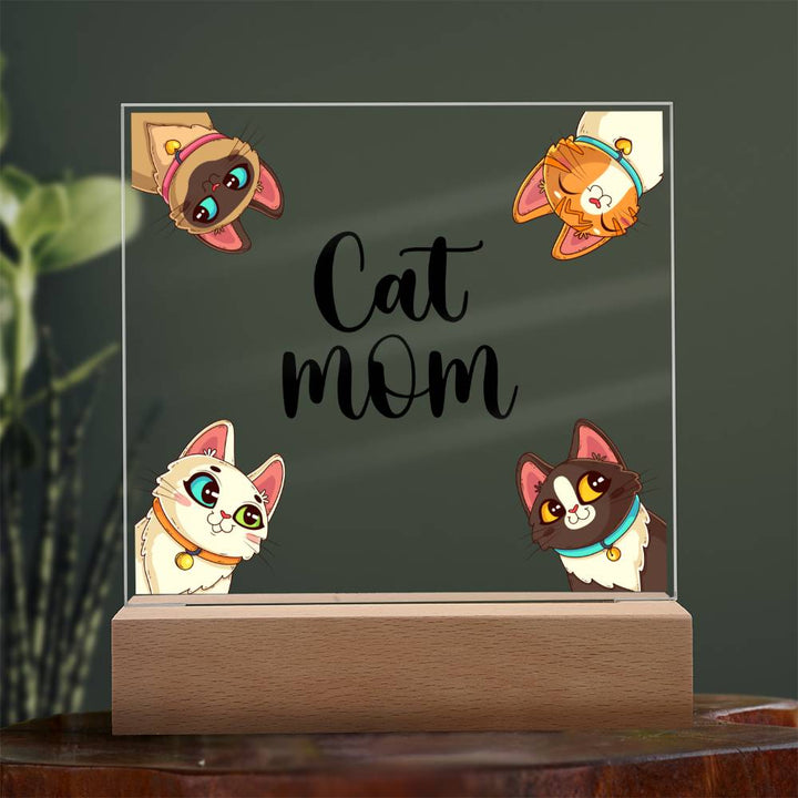 Cat Mom - Square Acrylic Plaque