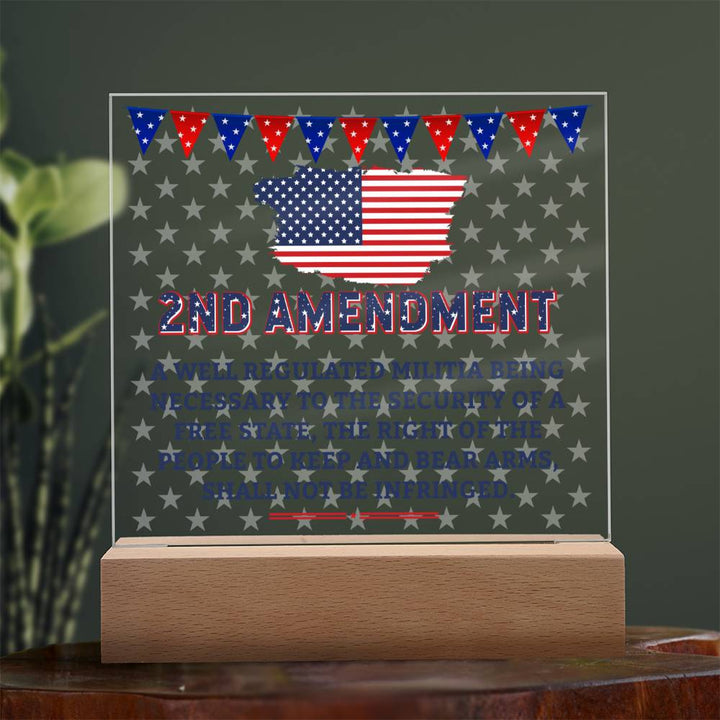 2nd Amendment | The right of the people to keep and bear arms, shall not be infringed - Square Acrylic Plaque