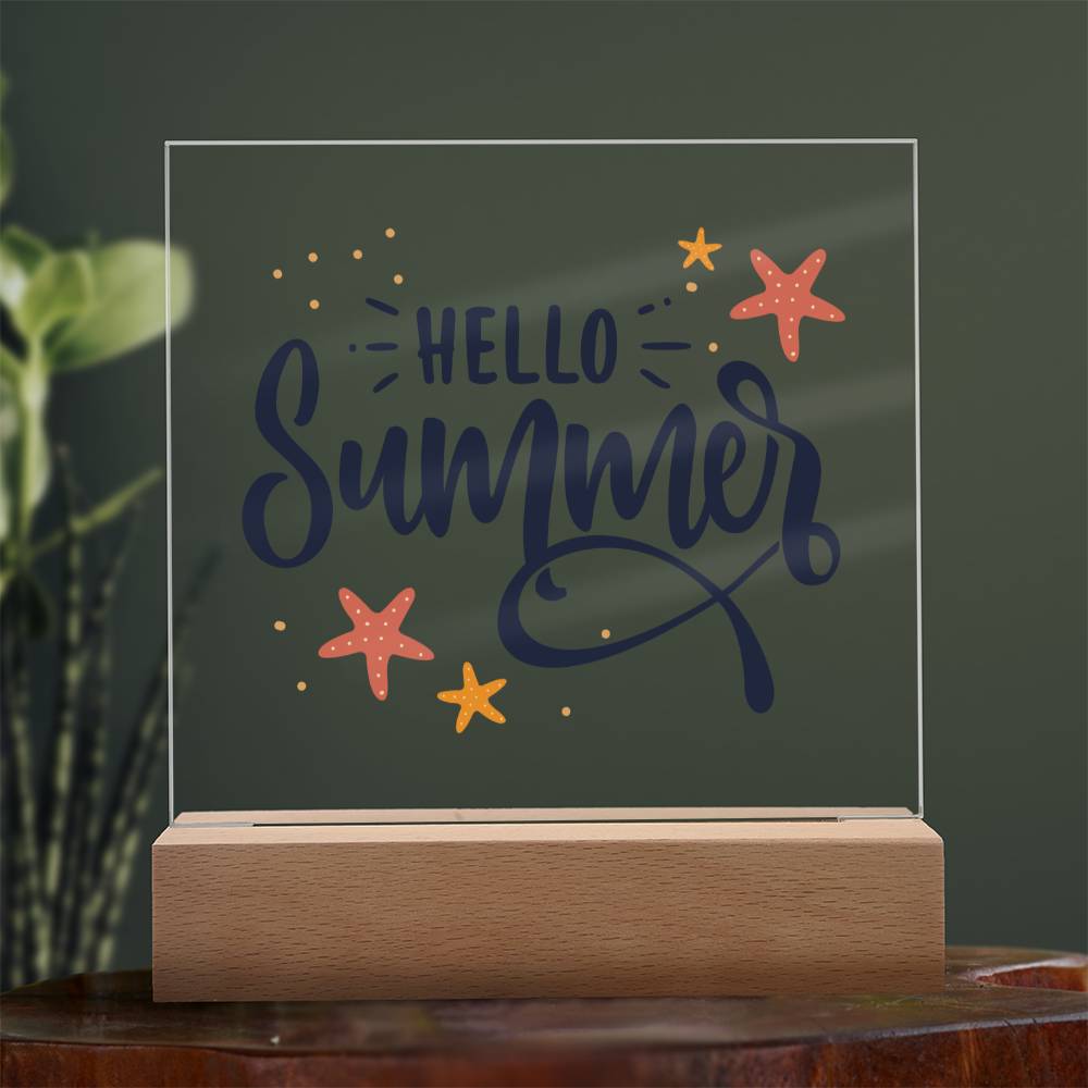 Hello Summer! - Square Acrylic Plaque