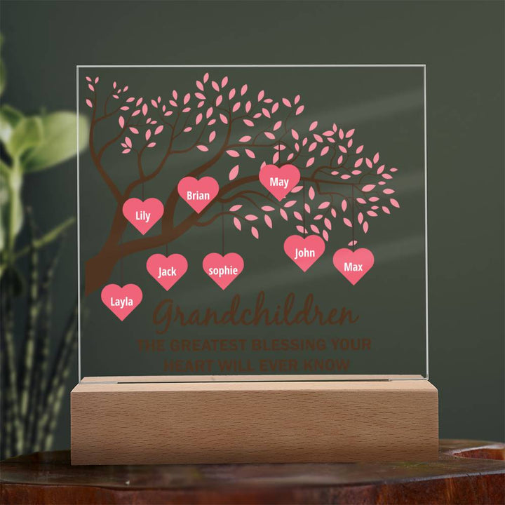 Grandchildren | The Greatest blessing your Heart will ever know - Square Acrylic Plaque