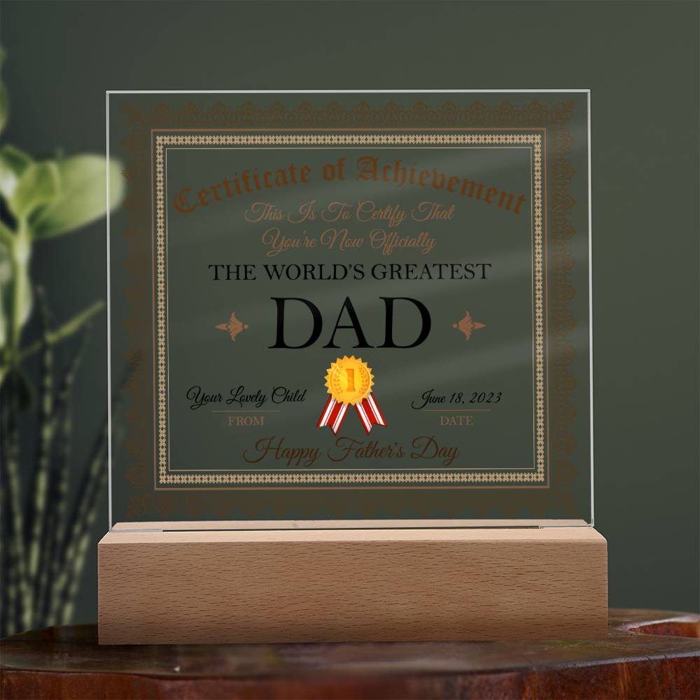 Happy Father's Day | The World's Greatest Dad - Square Acrylic Plaque