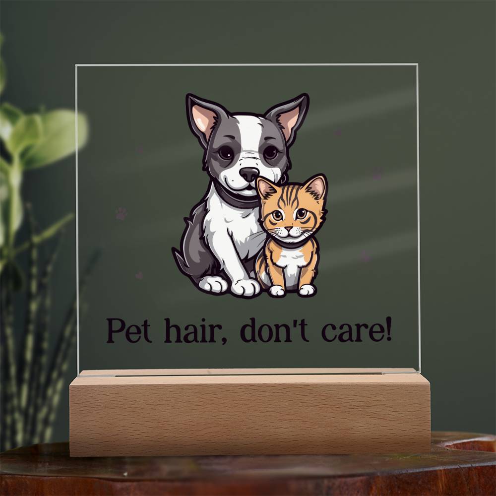 Pet Hair, Don't Care! - Square Acrylic Plaque