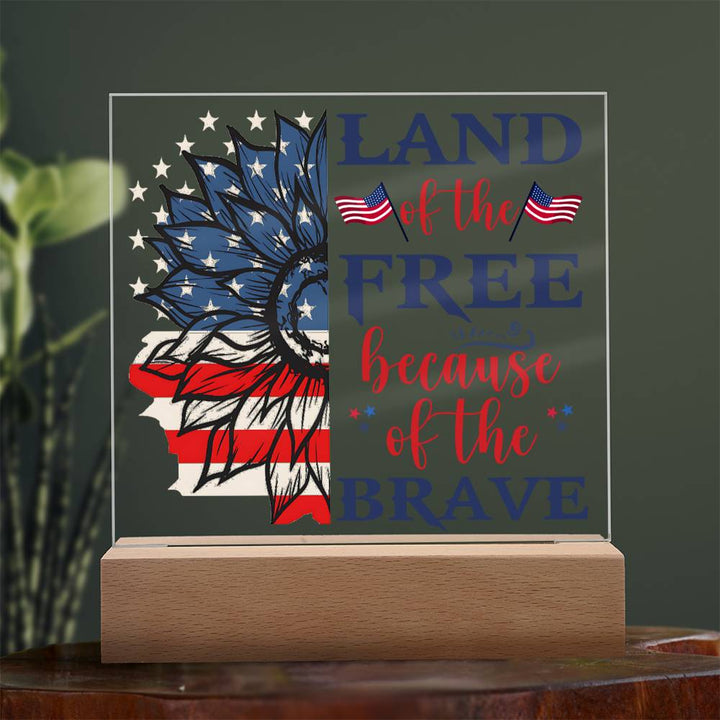 July 4th | Land of the Free - Square Acrylic Plaque