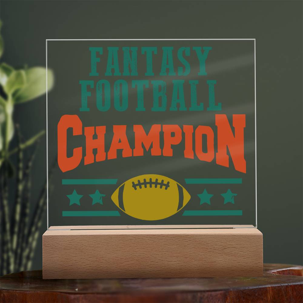 Fantasy Football Champion - Square Acrylic Plaque