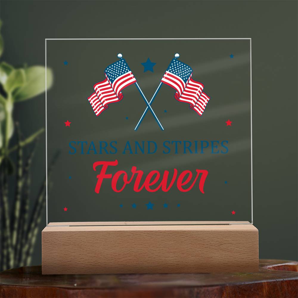 July 4th | Stars and Stripes Forever - Square Acrylic Plaque