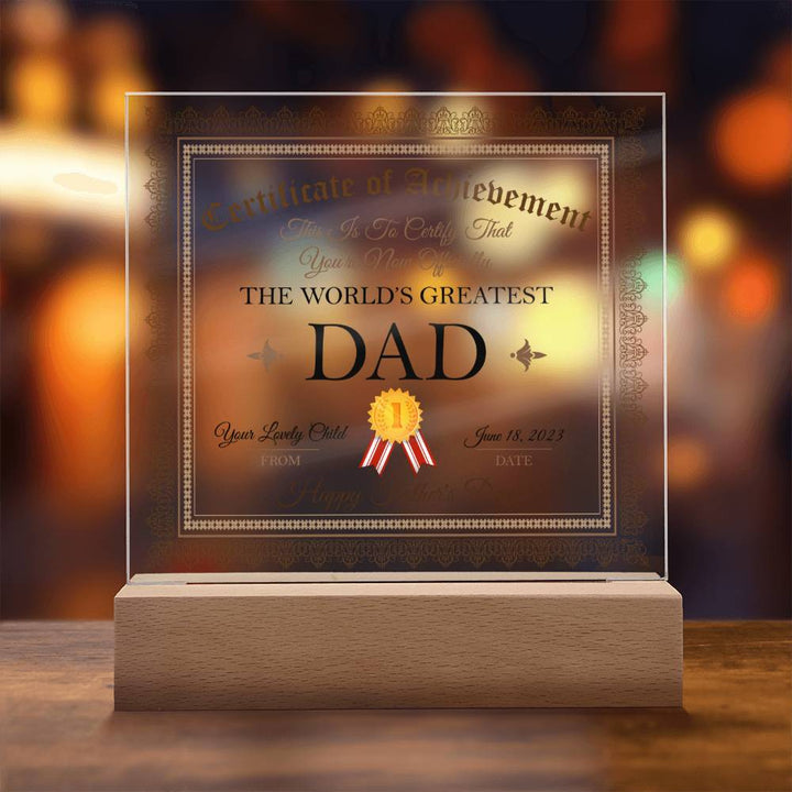 Happy Father's Day | The World's Greatest Dad - Square Acrylic Plaque