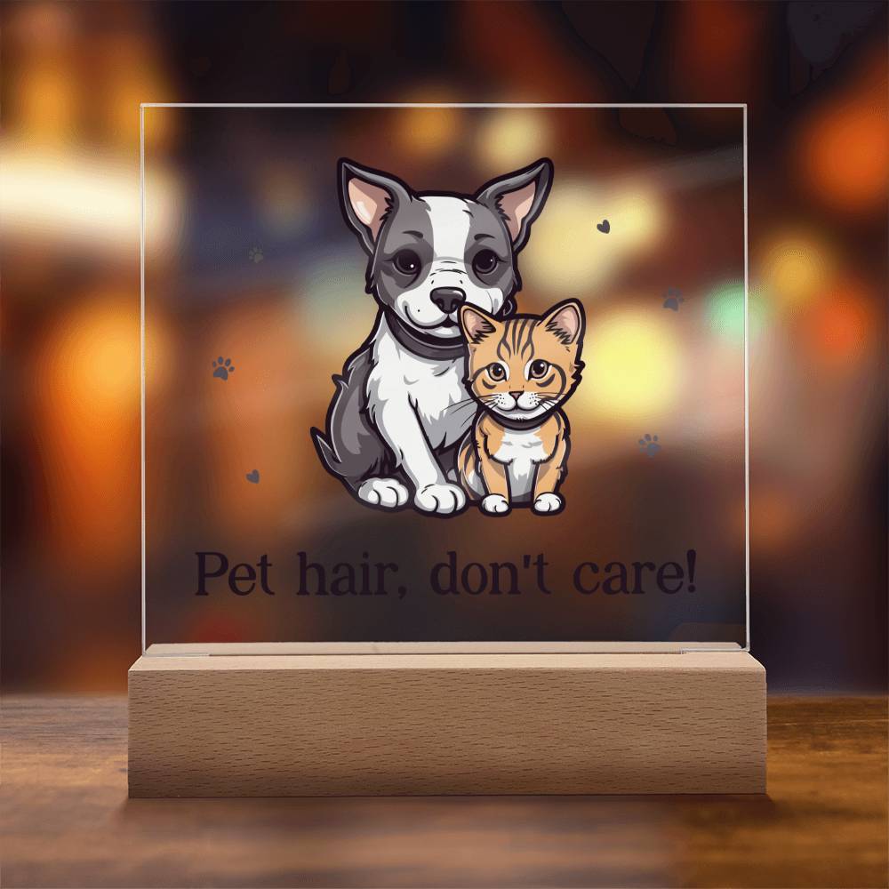 Pet Hair, Don't Care! - Square Acrylic Plaque