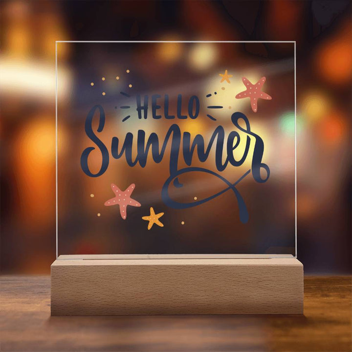 Hello Summer! - Square Acrylic Plaque