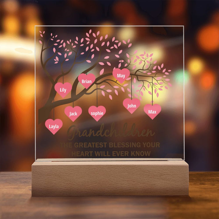 Grandchildren the greatest blessing your heart will ever know - Square Acrylic Plaque