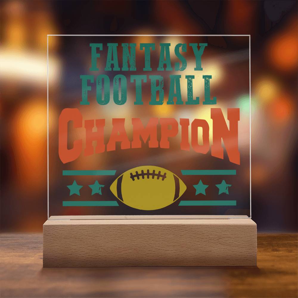 Fantasy Football Champion - Square Acrylic Plaque