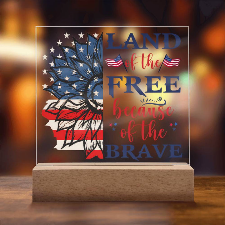 July 4th | Land of the Free - Square Acrylic Plaque