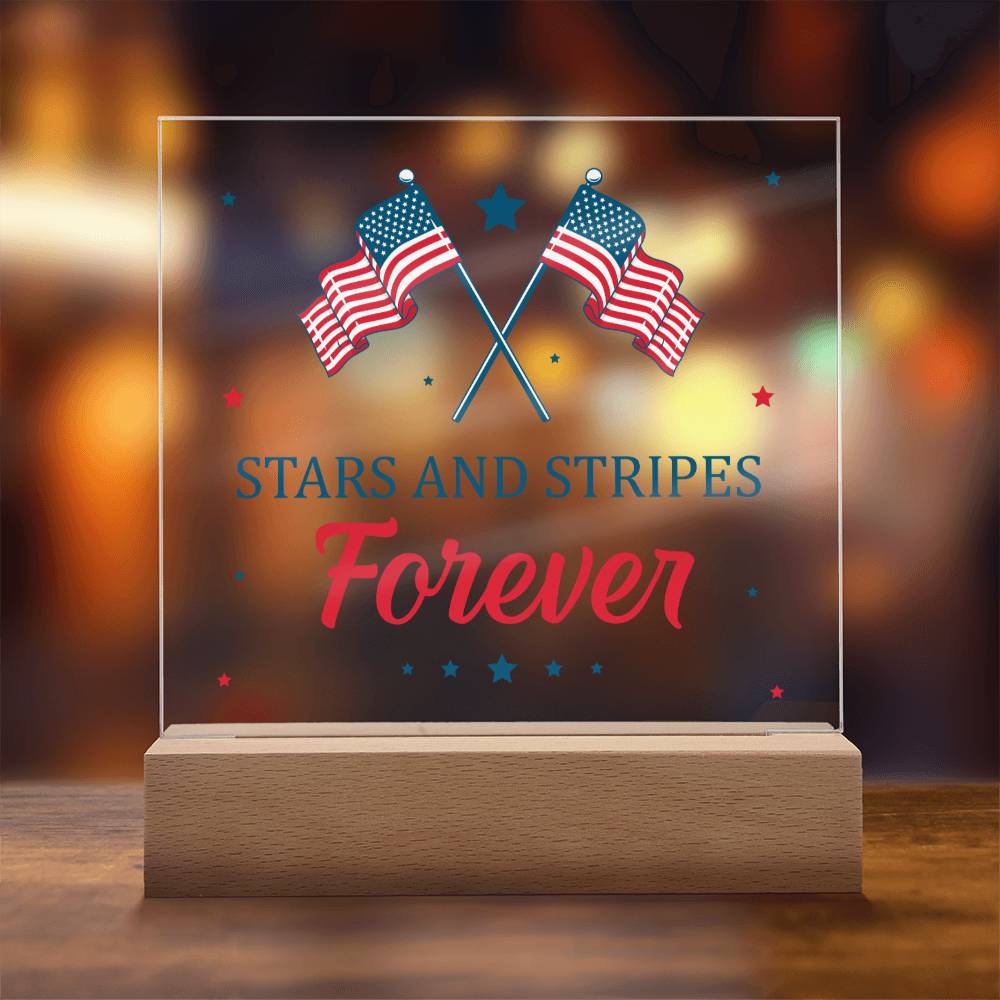 July 4th | Stars and Stripes Forever - Square Acrylic Plaque