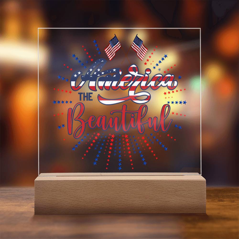 July 4th | America The Beautiful - Square Acrylic Plaque