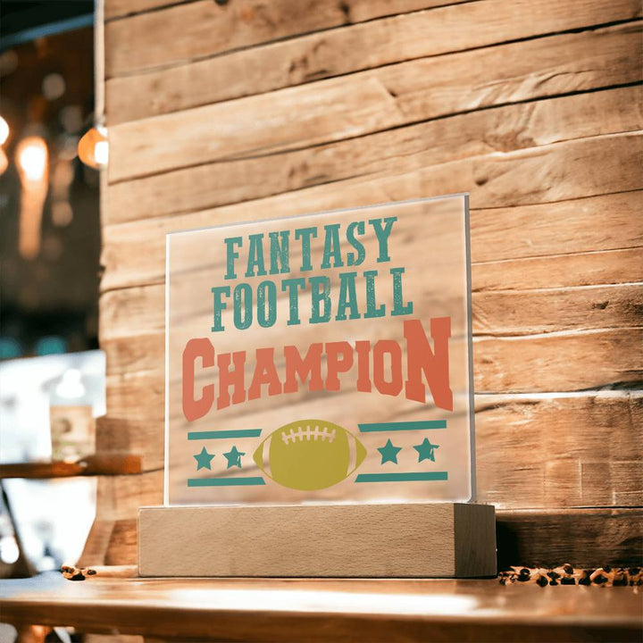 Fantasy Football Champion - Square Acrylic Plaque