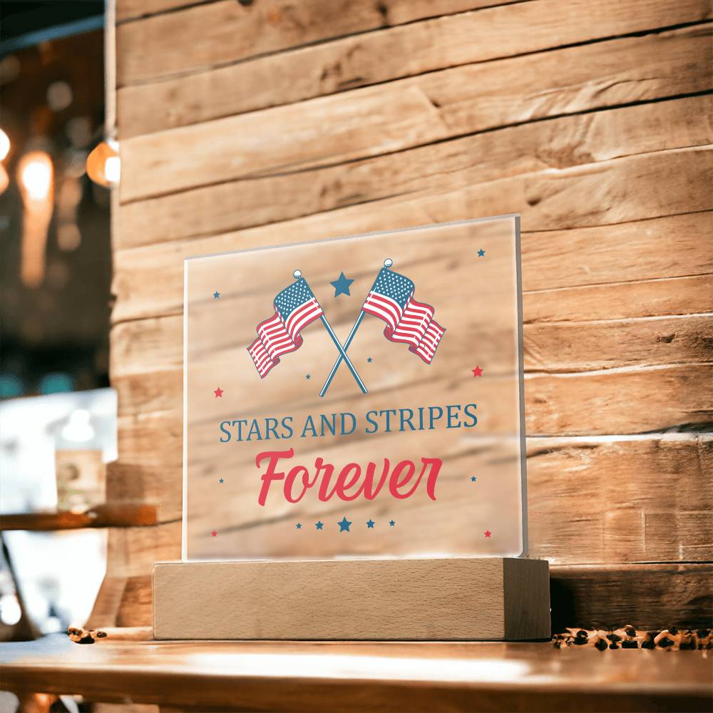 July 4th | Stars and Stripes Forever - Square Acrylic Plaque