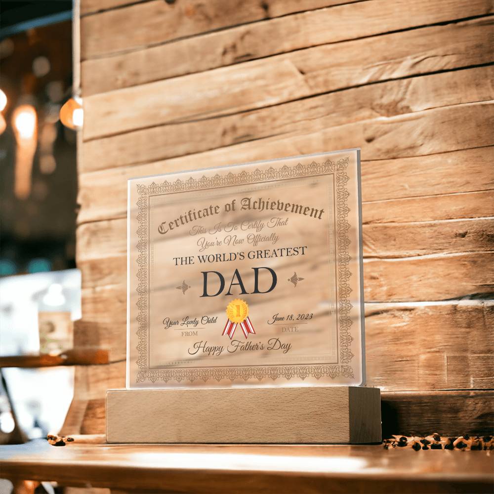 Happy Father's Day | The World's Greatest Dad - Square Acrylic Plaque