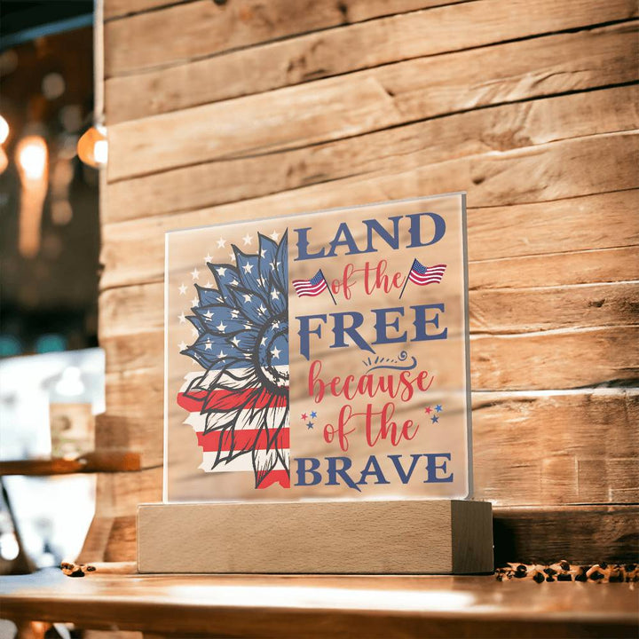 July 4th | Land of the Free - Square Acrylic Plaque