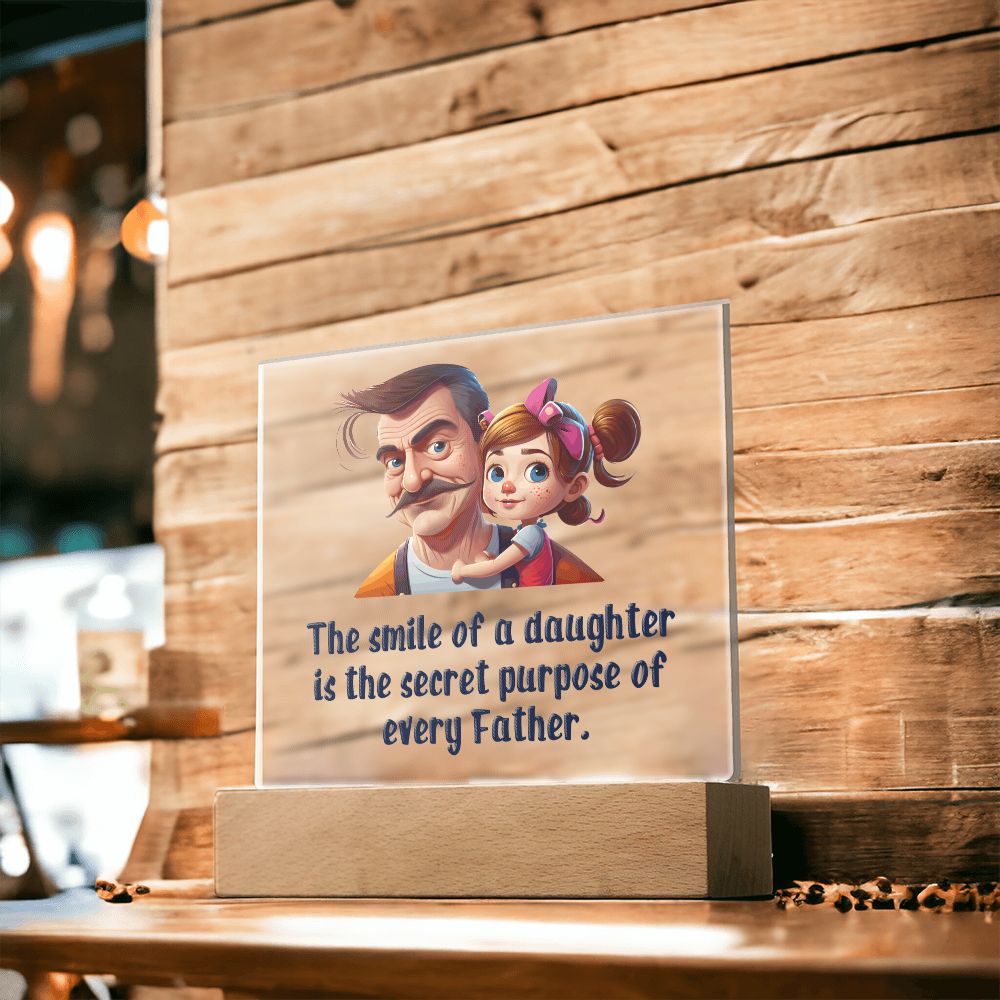 The smile of a Daughter is the secret purpose of every Father - Square Acrylic Plaque