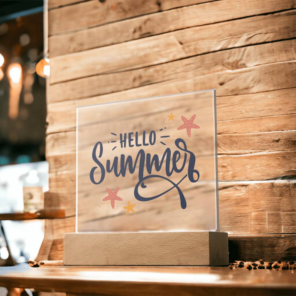 Hello Summer! - Square Acrylic Plaque