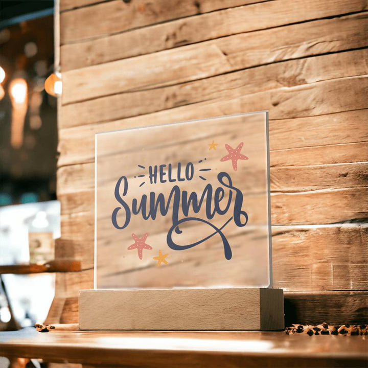 Hello Summer! - Square Acrylic Plaque